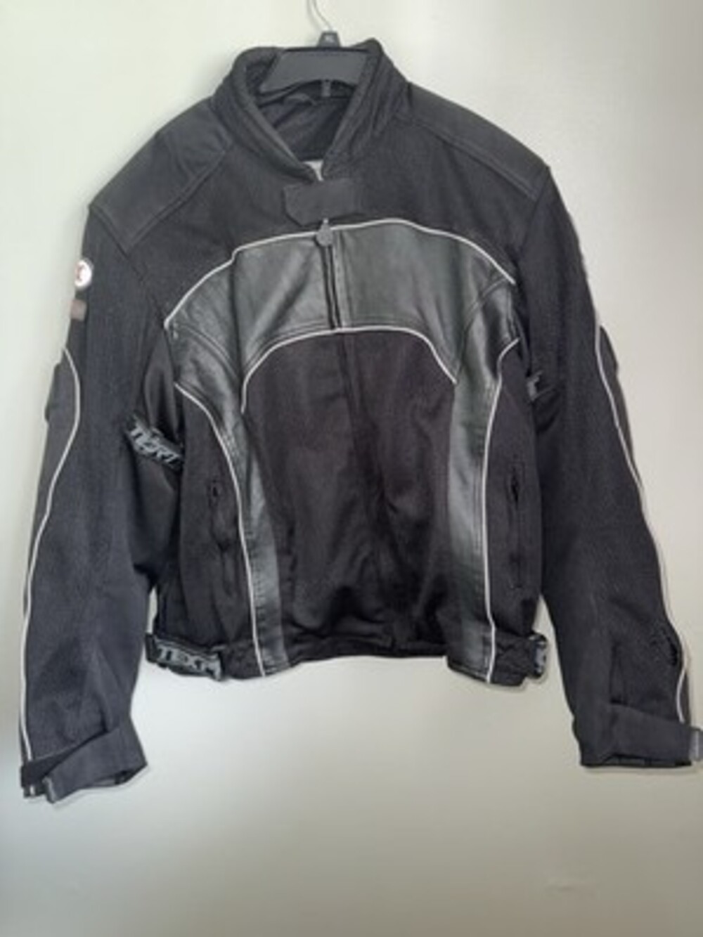 Texport Mesh Motorcycle Jacket Mens XL Black Armored Riding Jacket Zip-Out Liner